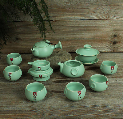 【供應(yīng) 11頭汝窯套裝 蓋碗 汝瓷 汝窯 汝瓷茶具套裝 宋豐 廠家直銷】價格,廠家,圖片,茶具套裝,德化縣昕豐陶瓷工藝廠-