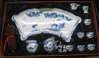 青花功夫茶具,居家禮品套裝茶具,青花山水陶瓷茶具價格 廠家 圖片